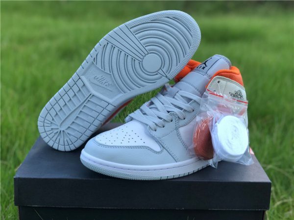 new Jordan 1 Mid Starfish Orange Pure Platinum