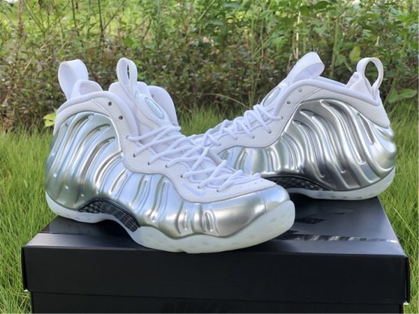 Air Foamposite One Chrome White front look