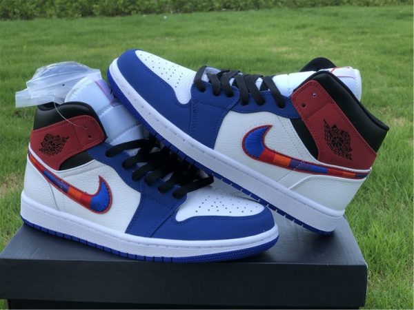 Air Jordan 1 Mid Blue Red for sale