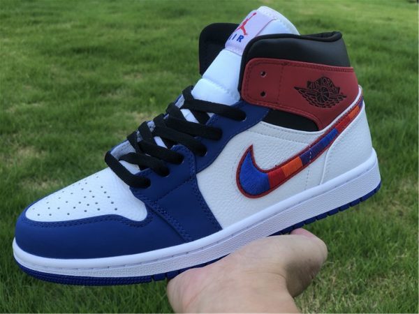 Air Jordan 1 Mid Blue Red on hand