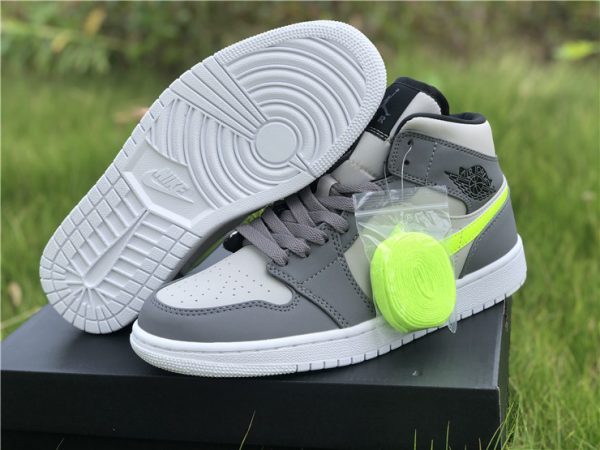 Air Jordan 1 Mid Gunsmoke Grey Volt 2020