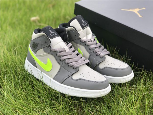 Air Jordan 1 Mid Gunsmoke Grey Volt for sale