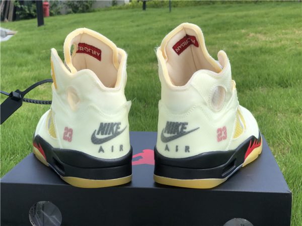 Air Jordan 5 Off-White Sail heel