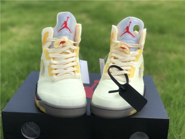 Air Jordan 5 Off-White Sail red