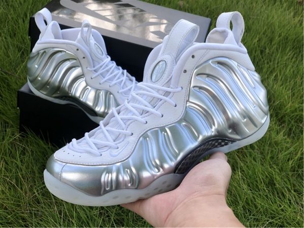 Nike Air Foamposite One Chrome White on hand