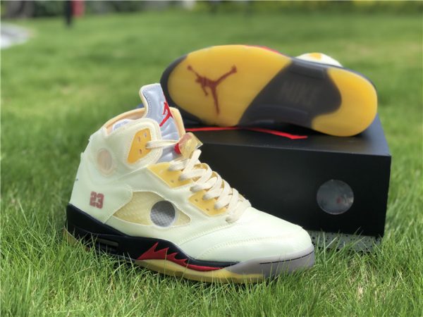 Off-White x Air Jordan 5 Sail bottom