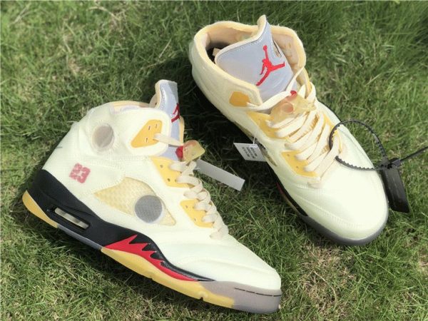 Off-White x Air Jordan 5 Sail for sale