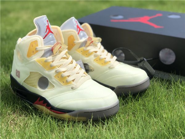 Off-White x Air Jordan 5 Sail shoes