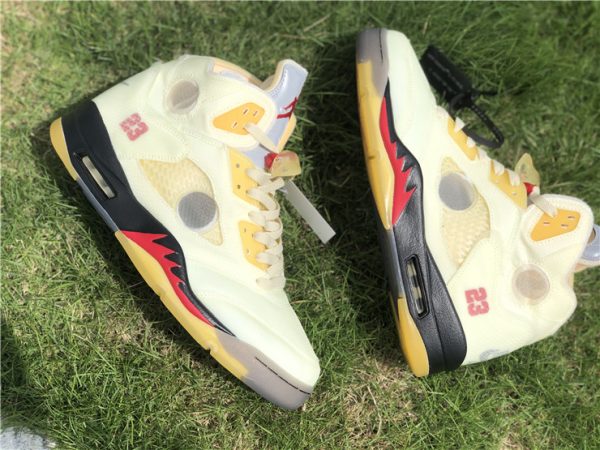 Off-White x Air Jordan 5 Sail sneaker