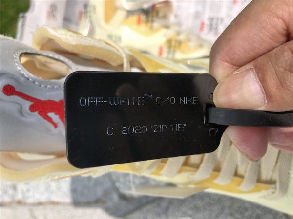 Off-White x Air Jordan 5 Sail tag