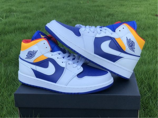 Air Jordan 1 Mid Releasing Royal Blue Laser Orange white