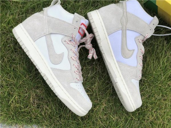 Nike Dunks SB High White Summit Wolf Grey suede