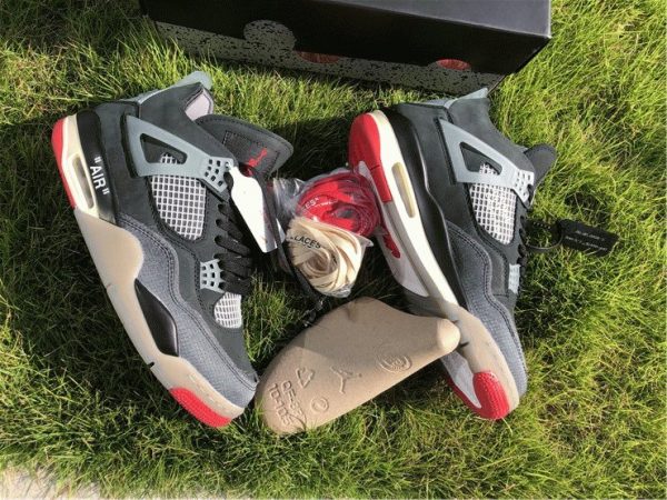 Off-White x Air Jordan 4 Bred detail