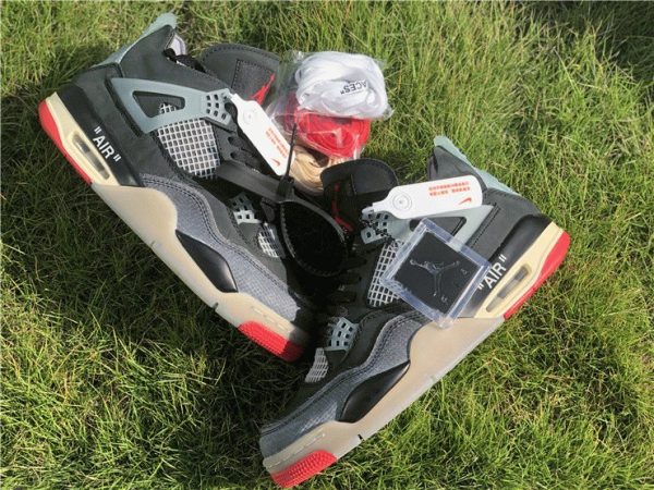 Off-White x Air Jordan 4 Bred panel