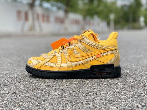 Off-White x Nike Air Rubber Dunk University Gold