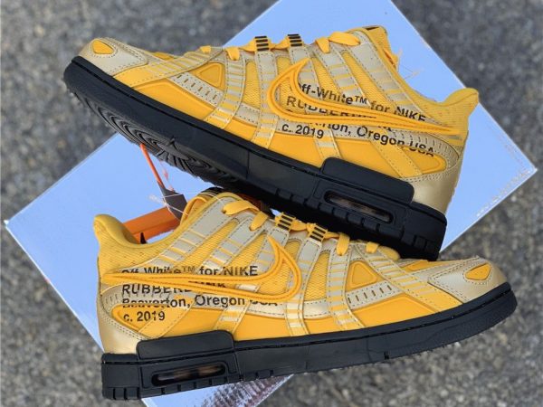 Off-White x Nike Air Rubber Dunk University Gold with box