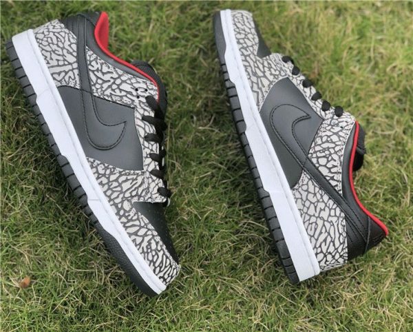 Black Cement Supreme x Dunk Low Pro SB panels