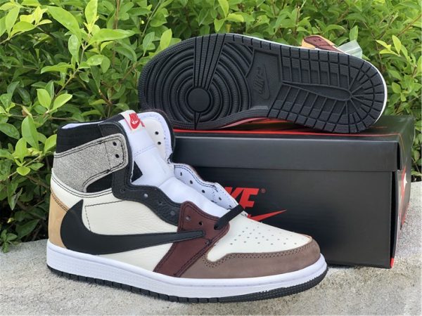 New Jordan 1 Retro High Travis Scott Brown Khaki black