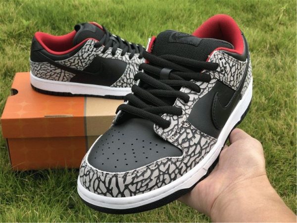 Nike Dunk SB Low Supreme Black Cement on hand