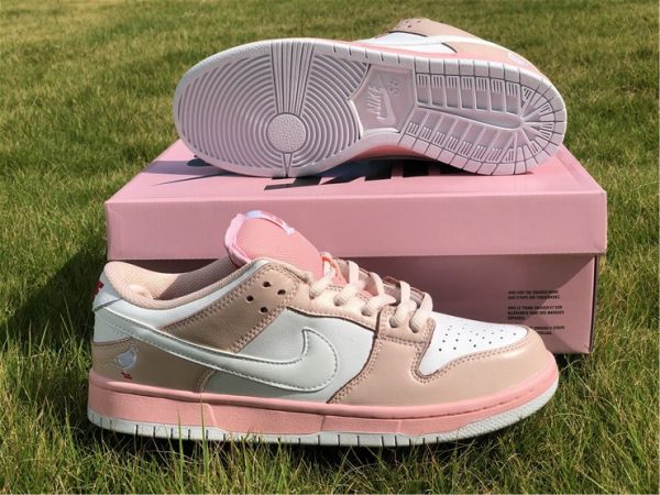 Pink White Pigeon SB Dunk Low Elite bottom