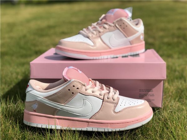 Pink White Pigeon SB Dunk Low Elite pink box