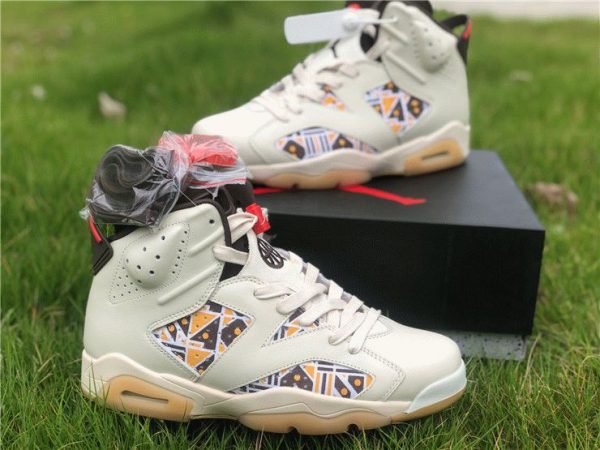 Quai 54 Air Jordan 6 Sail Brown shoes