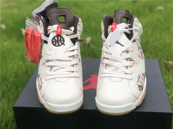 Quai 54 Air Jordan 6 Sail Brown tongue