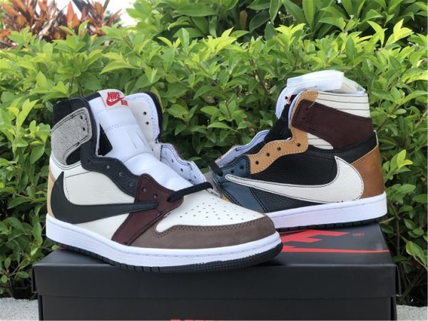 Travis Scott Jordan 1 Retro High Brown Khaki mudguard