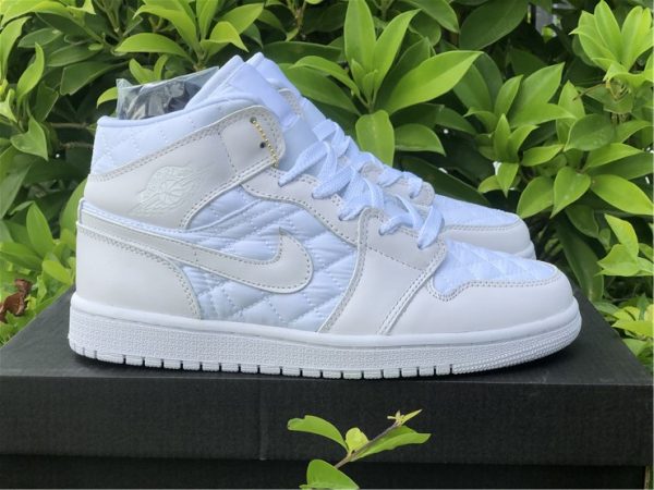 Air Jordan 1 Mid Quilted White