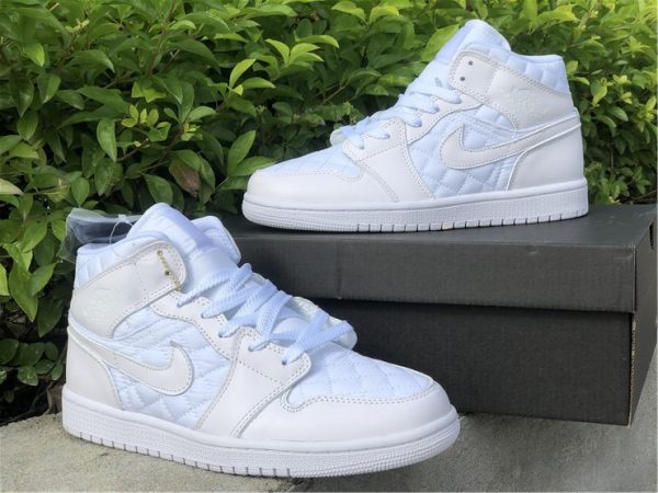 Air Jordan 1 Mid Quilted White for sale