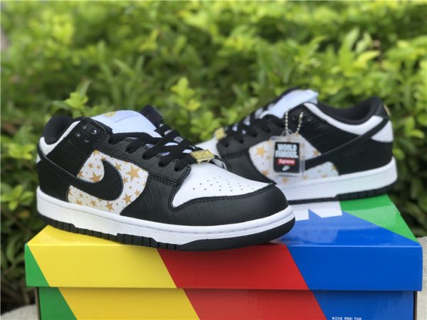 Black Stars Nike SB Dunk Low Supreme shoes