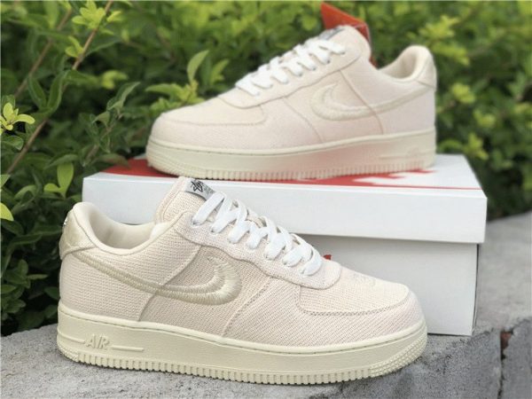 Fossil Stone Stussy x Nike Air Force 1 Lows