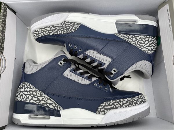 Georgetown Midnight Navy Jordan 3 in box