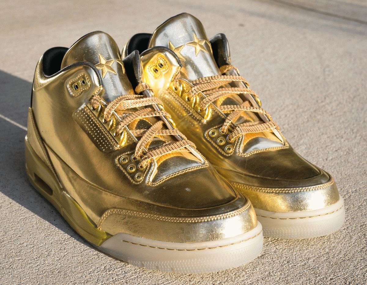 Gold Usher Air Jordan 3 Sample