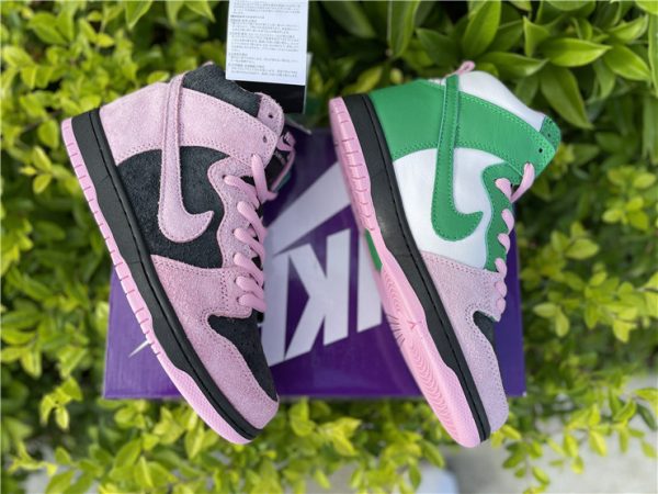 Invert Celtics Nike SB Dunk High Pink Green