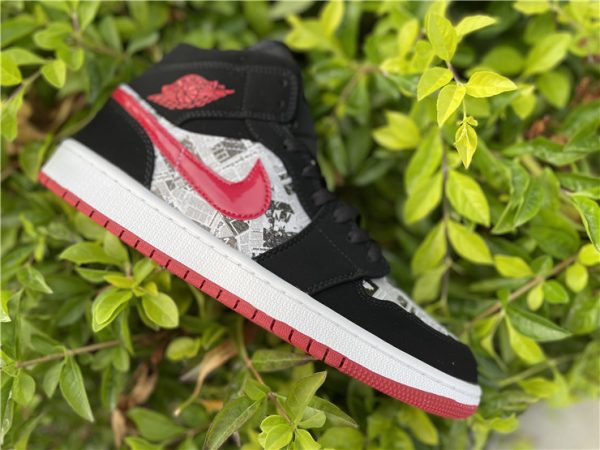 Jordan 1 Mid Newspaper Air Times basketball shoes