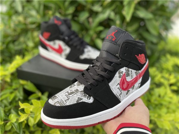 Jordan 1 Mid Newspaper Air Times sneaker