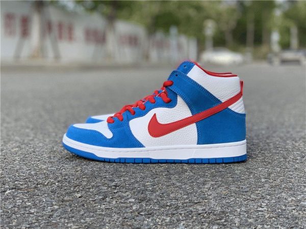 Nike Dunk High SB Doraemon white red blue