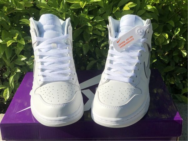 Nike Dunk High White Pure Platinum tongue