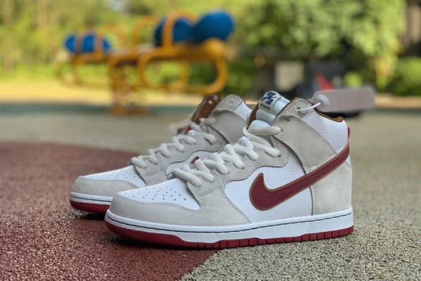 Nike SB Dunk High Sail Team Crimson shoes