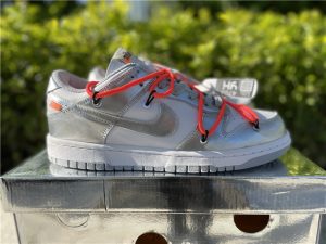 Off White Nike Dunk Low Leather Sliver White