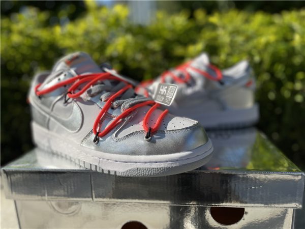 Off White Nike Dunk Low Leather Sliver White sneaker