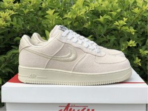 Stussy x Nike Air Force 1 Lows Fossil Stone