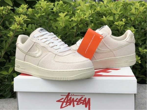 Stussy x Nike Air Force 1 Lows Fossil Stone shoes
