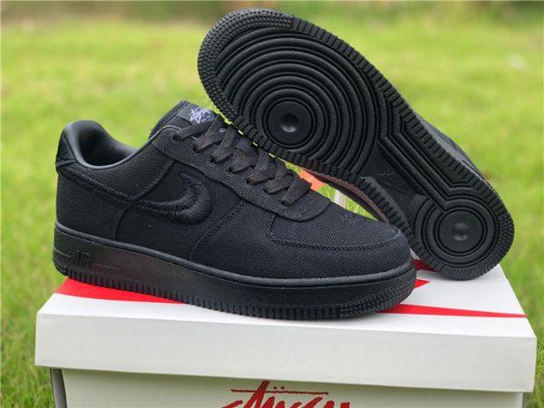 Stussy x Nike Air Force 1 Lows Triple-Black sneaker
