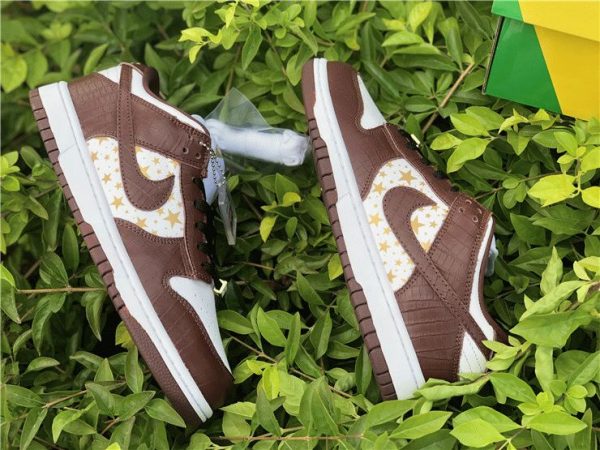 Supreme Nike SB Dunk Low Brown Stars swoosh