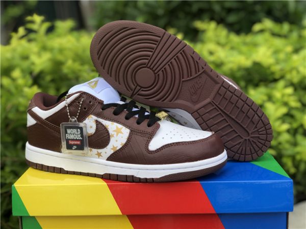 Supreme Nike SB Dunk Low brown bottom