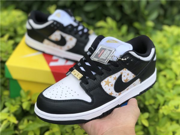 Supreme x Nike SB Dunk Low Black Stars sneaker