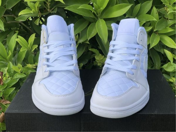 new Air Jordan 1 Mid Quilted White
