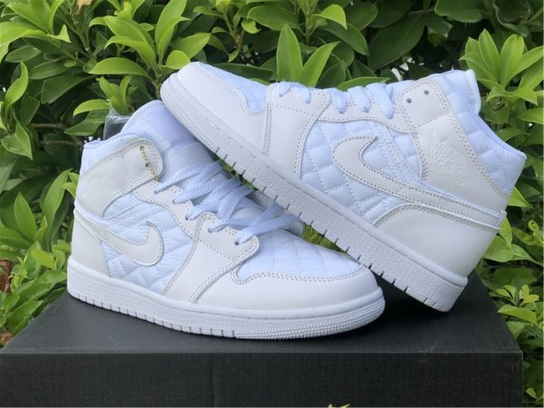 shop Air Jordan 1 Mid Quilted White